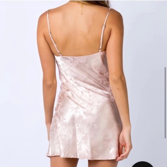 Princess Polly Norman Embroidered Satin Slip Dress Size 4 - Picture 2 of 5